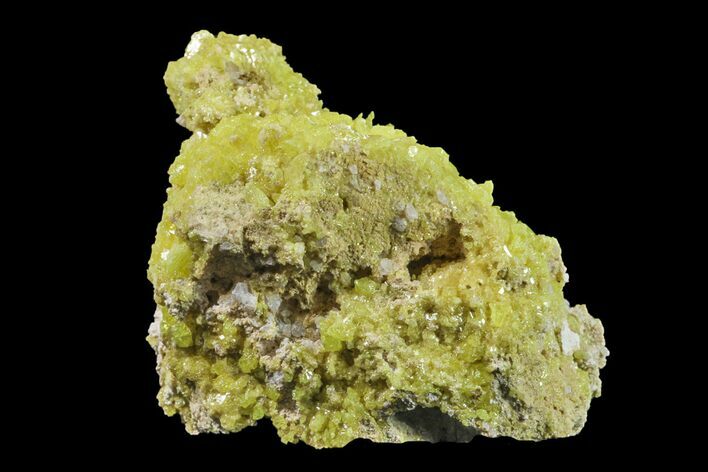 Yellow Sulfur Crystals on Matrix - Steamboat Springs, Nevada #154359